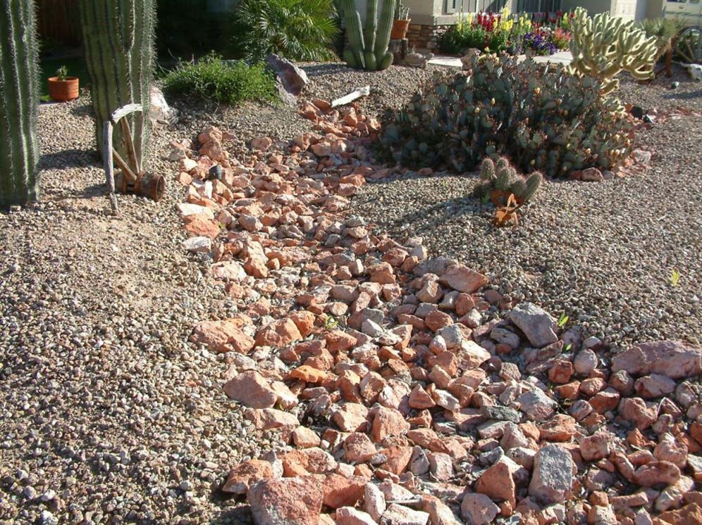 Pink Colored Dry Creek Bed
